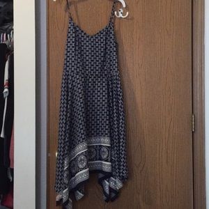 dark blue patterned summer dress